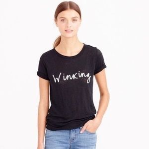 J.Crew Linen Hugo Guinness Winking Tee